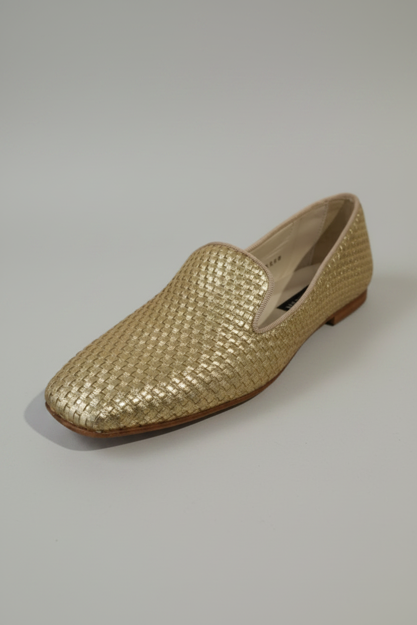 pons quintana mocassins slipper cuir tressé or
