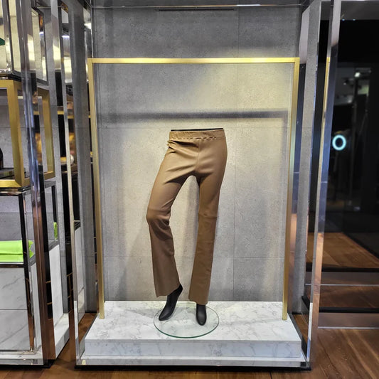 Suite 109 pantalon cuir Andrea bordeaux, pantalon cuir taille élastique fabriqué en France