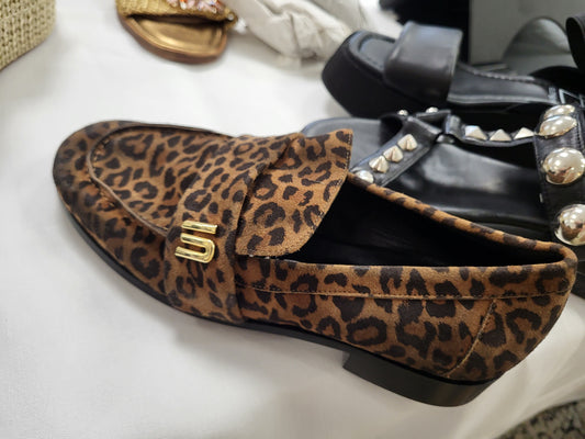 elena iachi mocassins cuir léopard