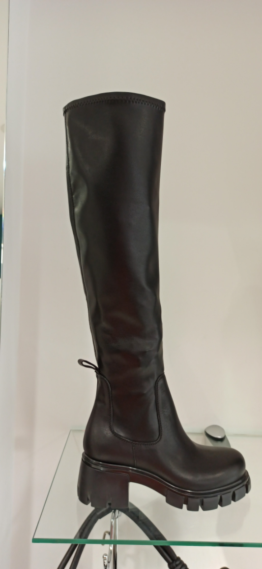 fru.it bottes cuir lisse noir
