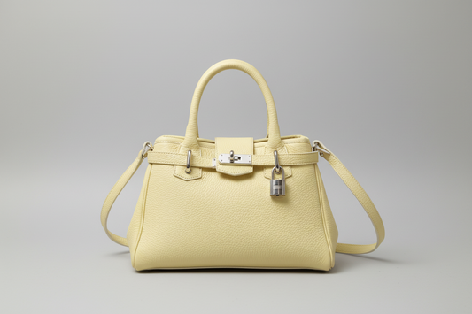 sac a main femme cuir grainé jaune canari modèle mini vendome Maison Berthille