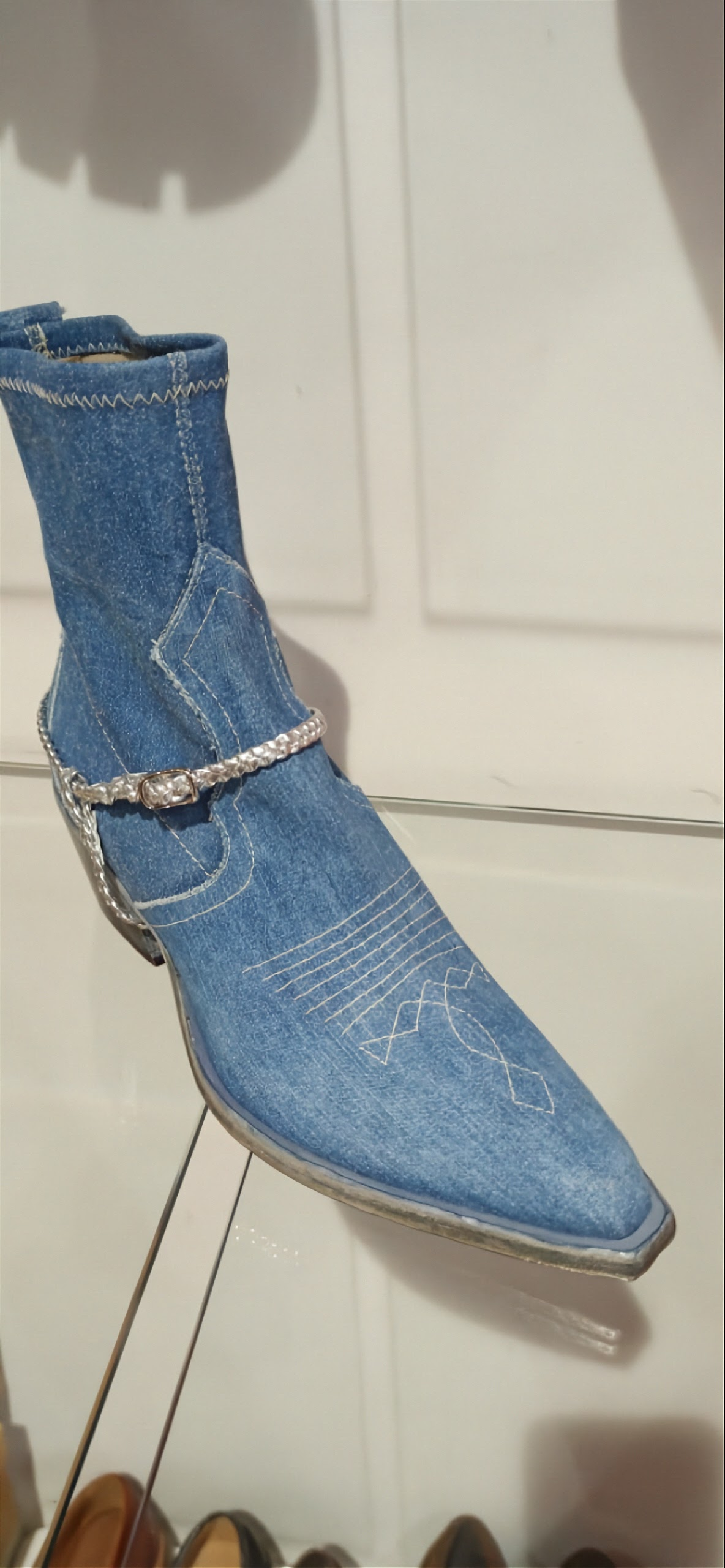 Bottines D'été En Jean Stretch Avec Semelle Cuir - Style Épuré Pour L'été