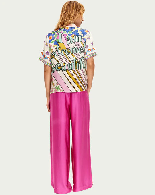 Me 369 Pantalon Ellen Fushia wrapped pants