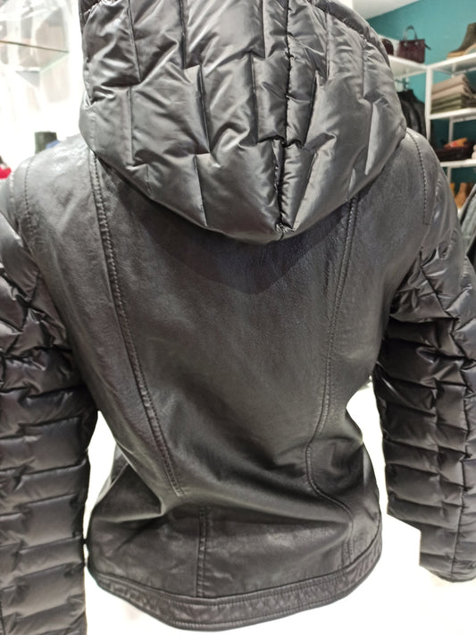 milestone doudounes cuir noir