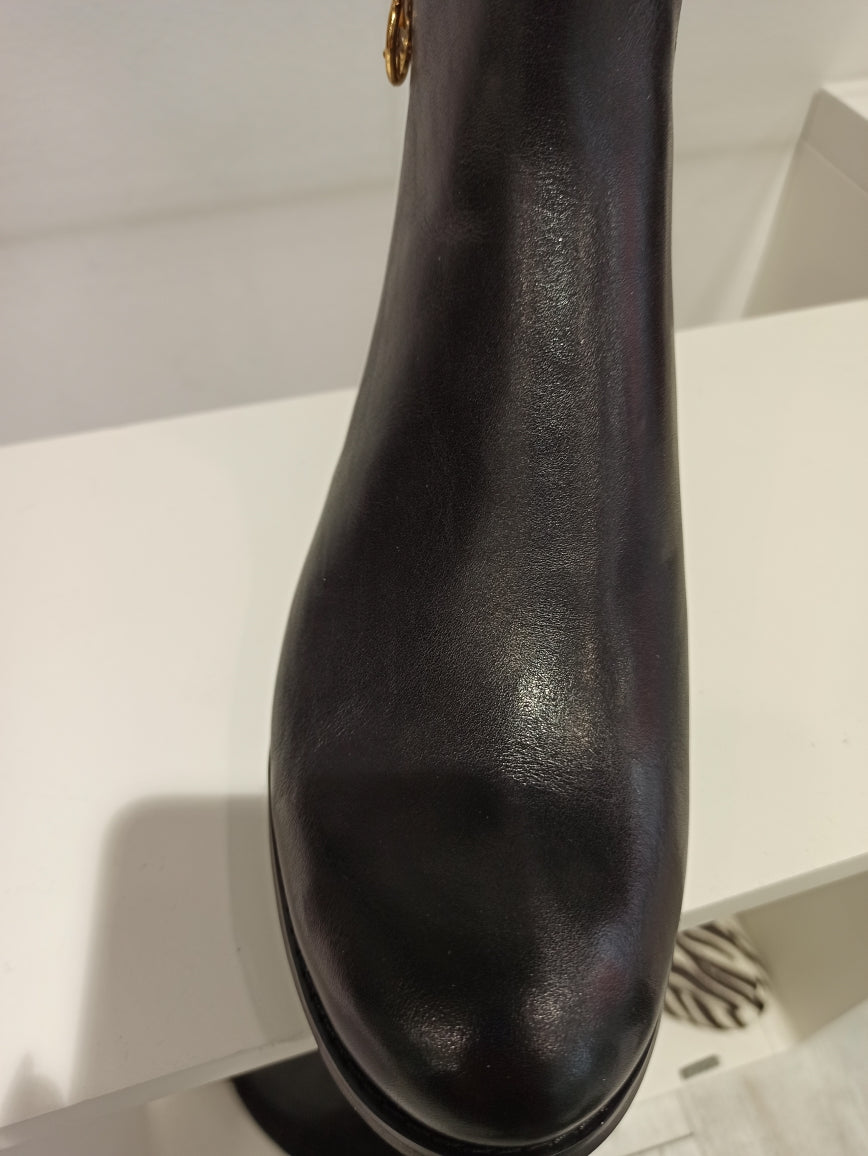 michael kors boots plates cuir noires