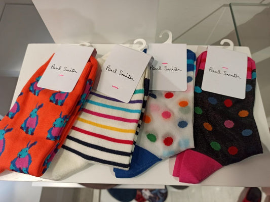 paul smith chaussettes fantaisie colorées en coton nylon spandex ref 086D