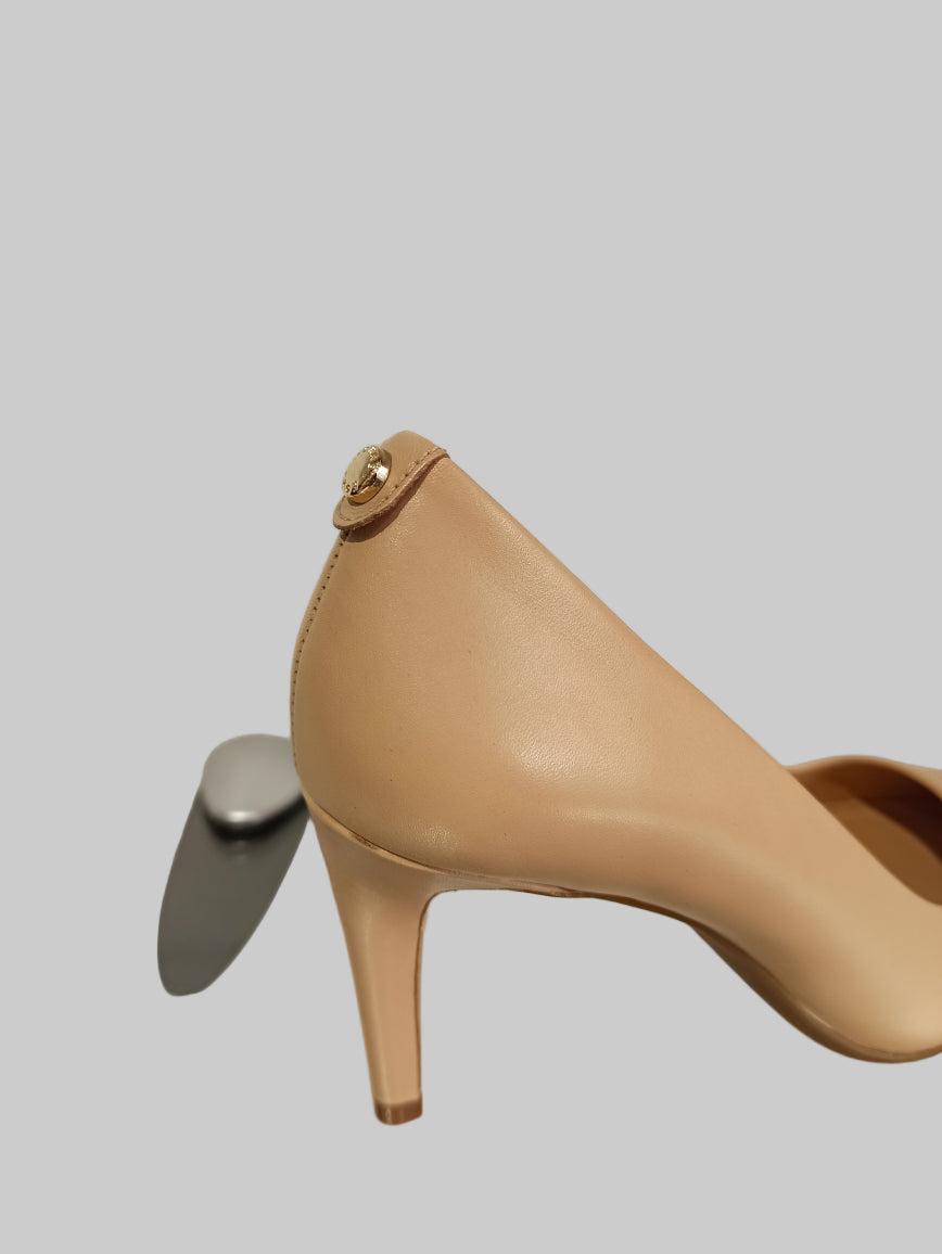 escarpin cuir nude talon de 7 cm