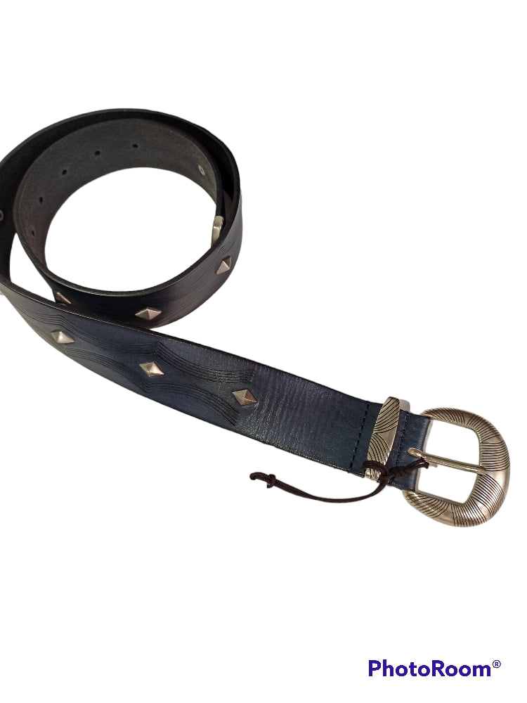 martinica ceinture cuir bleu jean