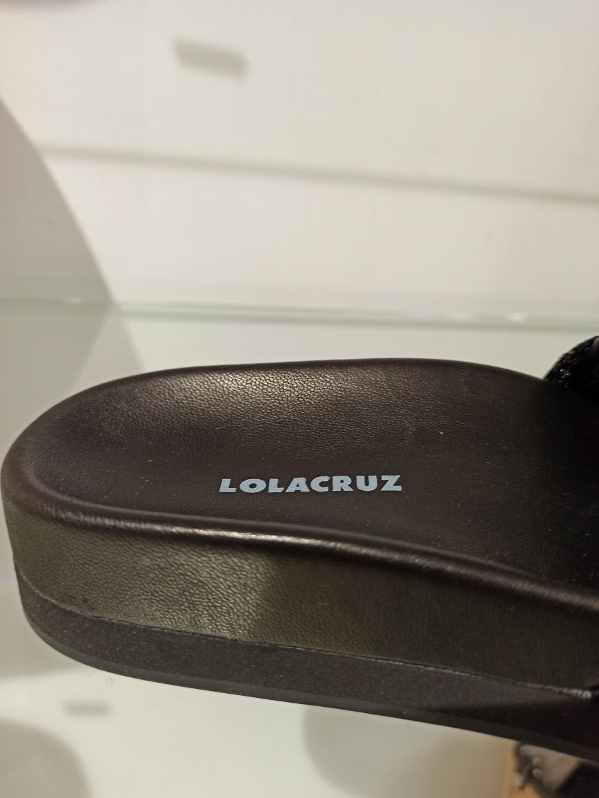 lola cruz sandales plates cuir