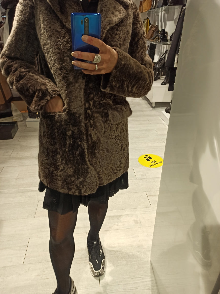 ventcouvert veste astrakan chocolat