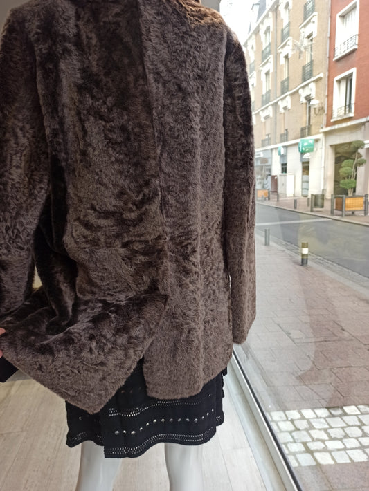 ventcouvert veste astrakan chocolat
