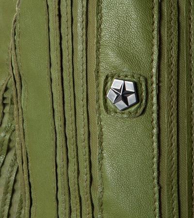 milestone veste en cuir kaki izzy