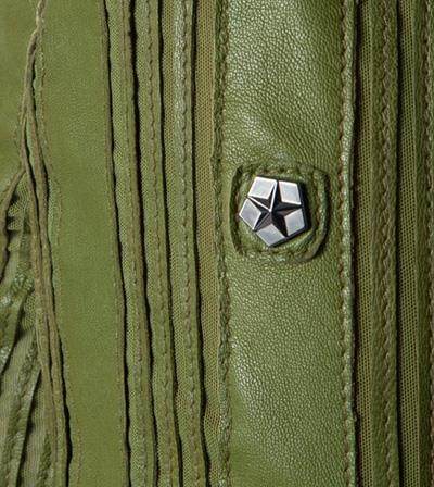 milestone veste en cuir kaki izzy