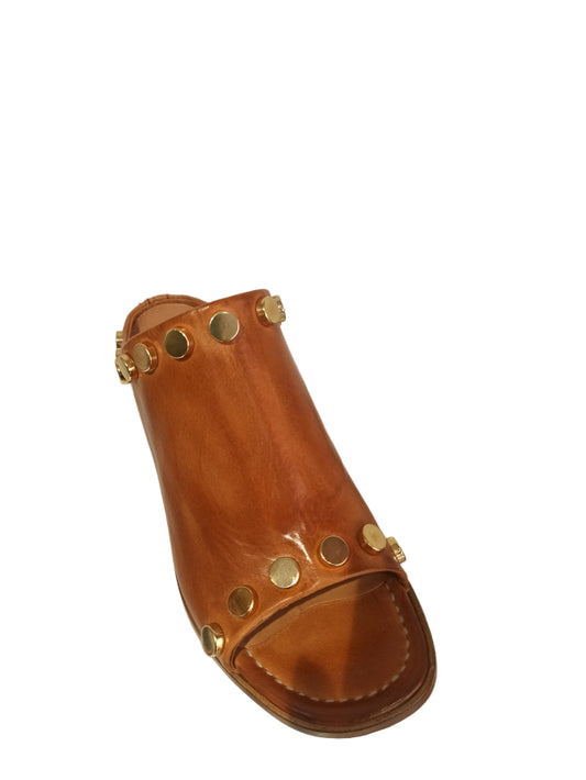 bottega di lisa mule cuir caramel rock