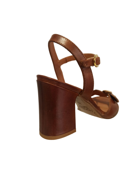 bottega di lisa sandale cuir à talon noisette