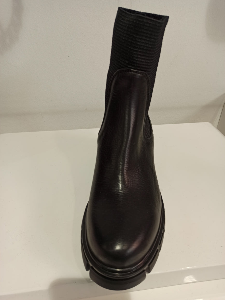 fru.it boots boots cuir élastique noir