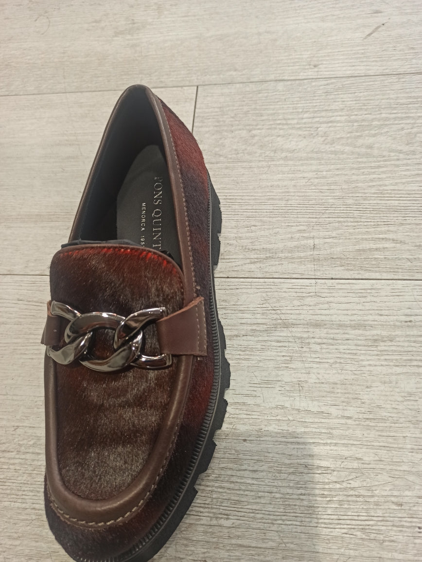 pons quintana mocassin poil de vachette marron