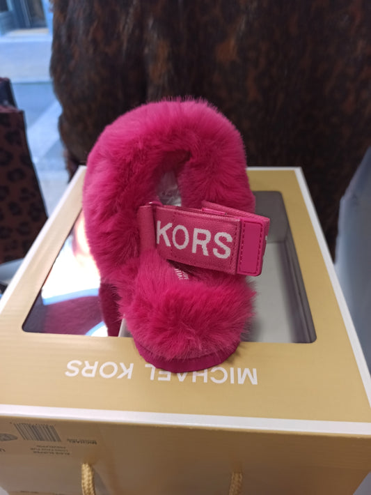 Michael Kors chaussons Elsie, chaussons femme boîte cadeau avec bout fermé et scratch arrière