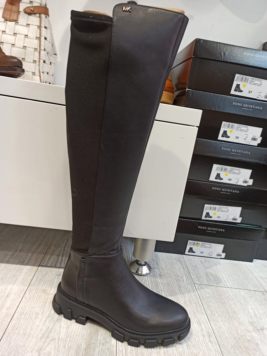michael kors bottes genouillères plates cuir noir modèle ridley