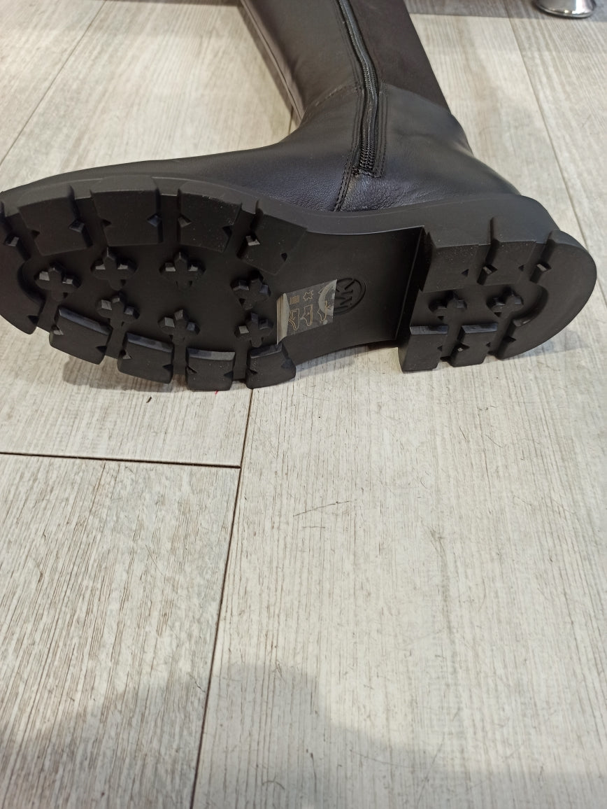 michael kors bottes genouillères plates cuir noir modèle ridley