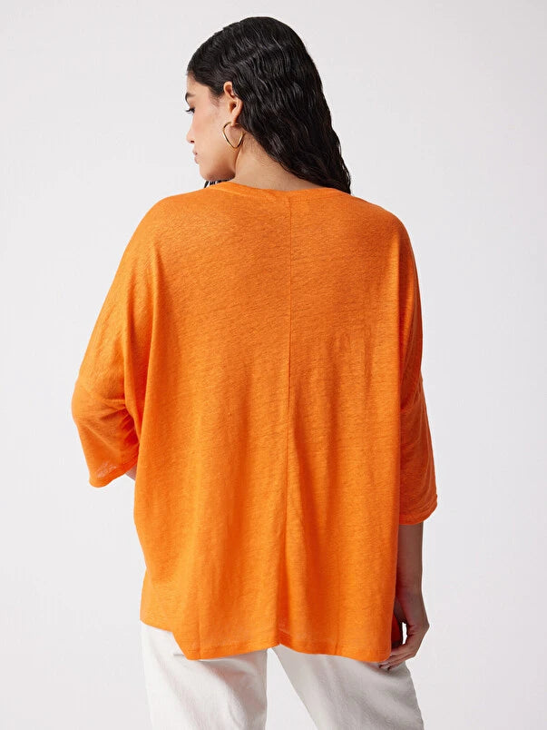 notshy tee shirt emilie lin tangerine, paon, corail