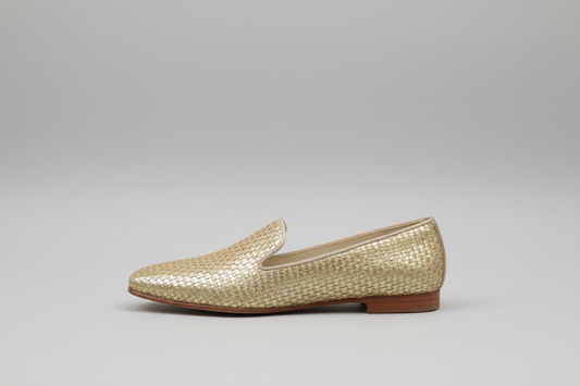 pons quintana mocassins slipper cuir tressé or