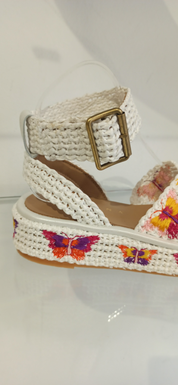 fiorina sandale blanche raffia