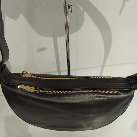 roberta gandolfi sac banane en cuir noir