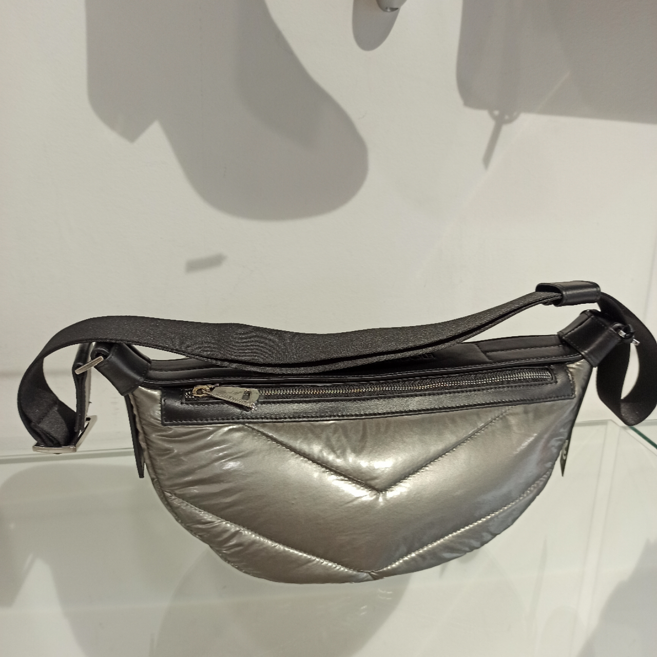 roberta gandolfi sac banane en tissu argent