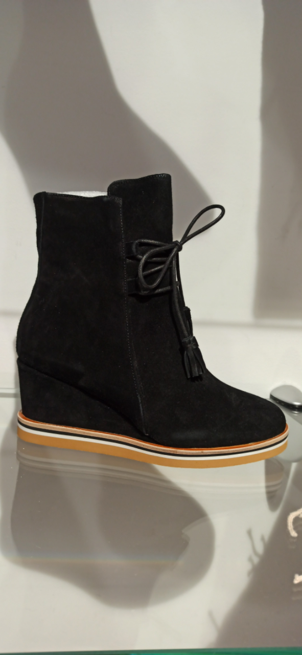 nathan baume bottines compensées noires