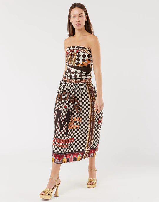 me 369 jupe vanessa printed chocolate midi