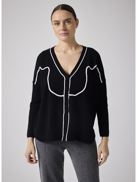 Découvrez le cardigan Bennet de Notshy, un essentiel d'hiver alliant élégance et confort. Sa coupe poncho fluide, ses manches longues côtelées et son col en V dévoilent une silhouette moderne et raffinée. Le fil brodé crème structuré apporte une touche chic et unique, tandis que la fermeture à quatre boutons assure un maintien parfait. Parfait pour vous accompagner tout au long de la saison froide avec style, ce cardigan noir est un incontournable de votre garde-robe.