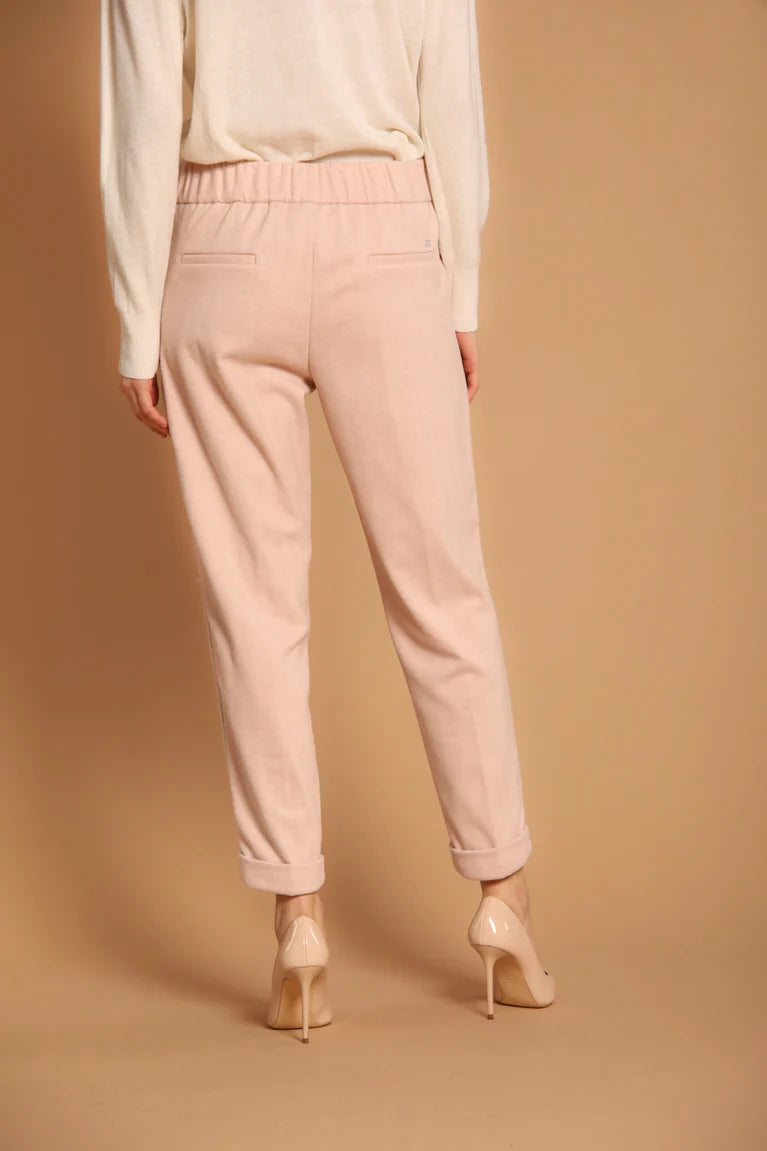 Mason's Pantalon Hiver Femme Rose Easy Jogger Chino À Motif Chevron Coupe Relaxed, pantalon hiver femme rose à motif chevron