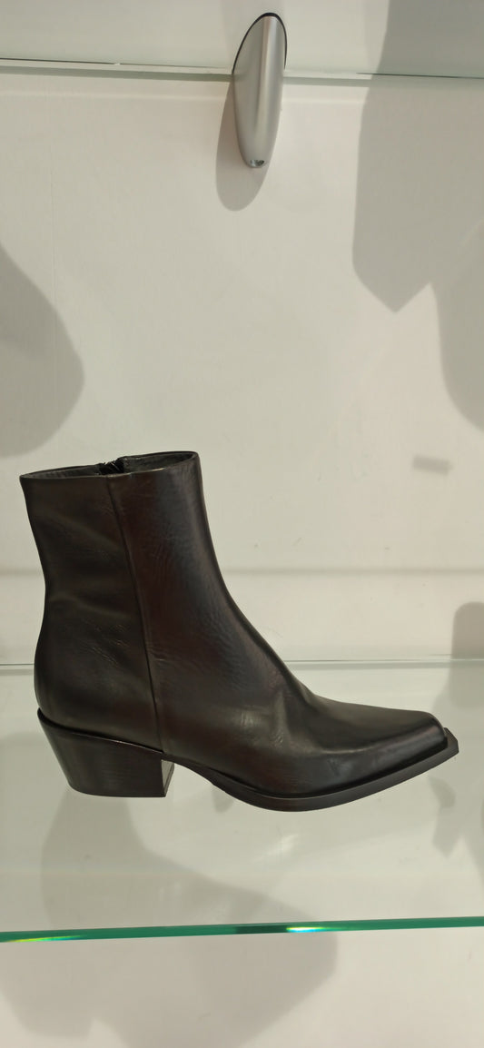 fru.it bottines cuir lisse noir