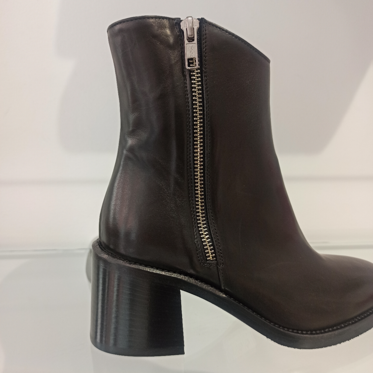 fru.it bottines femmes cuir noires double fermeture éclair