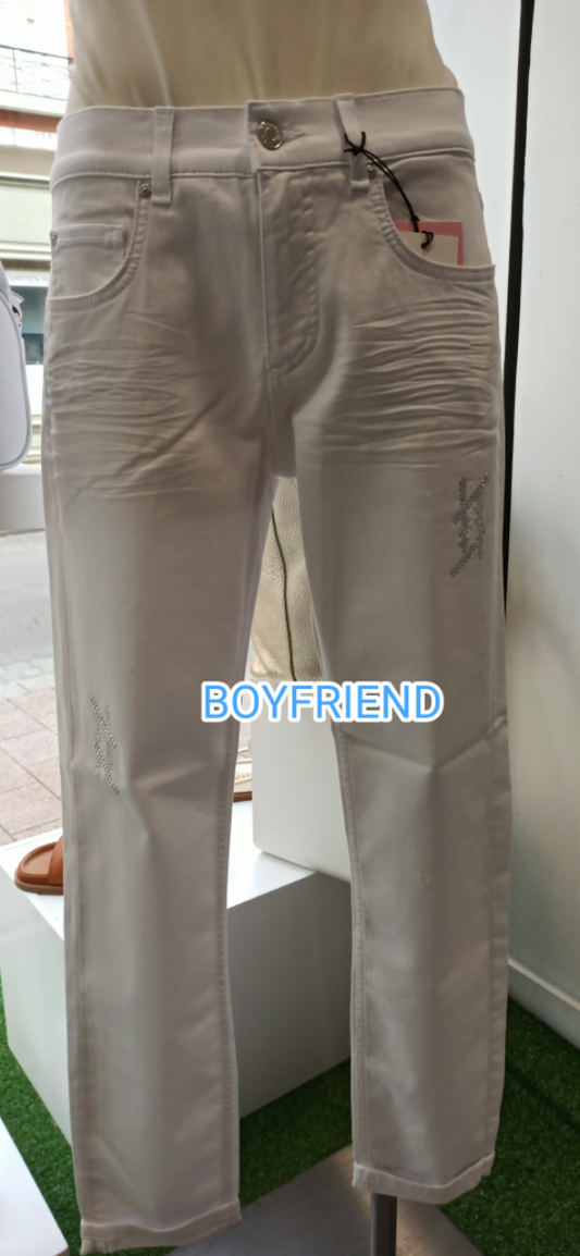 angels jeans boyfriend blanc ou bleu