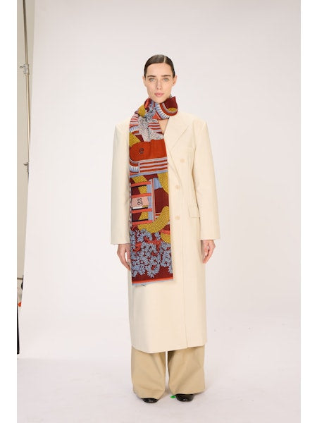 inoui editions foulard  100 % laine nicolas coloris automne