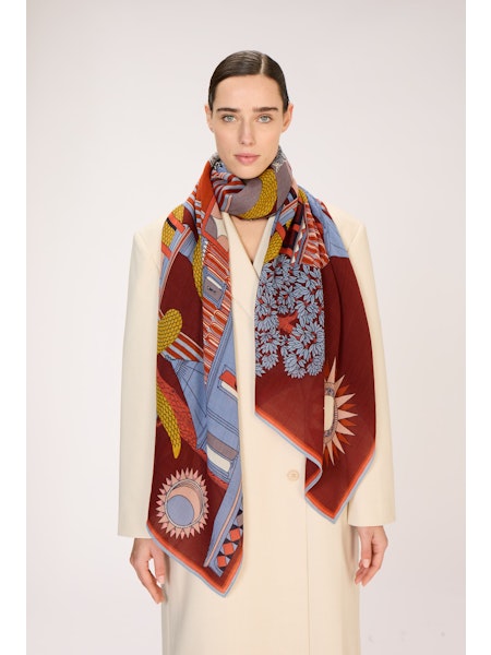 inoui editions foulard  100 % laine nicolas coloris automne