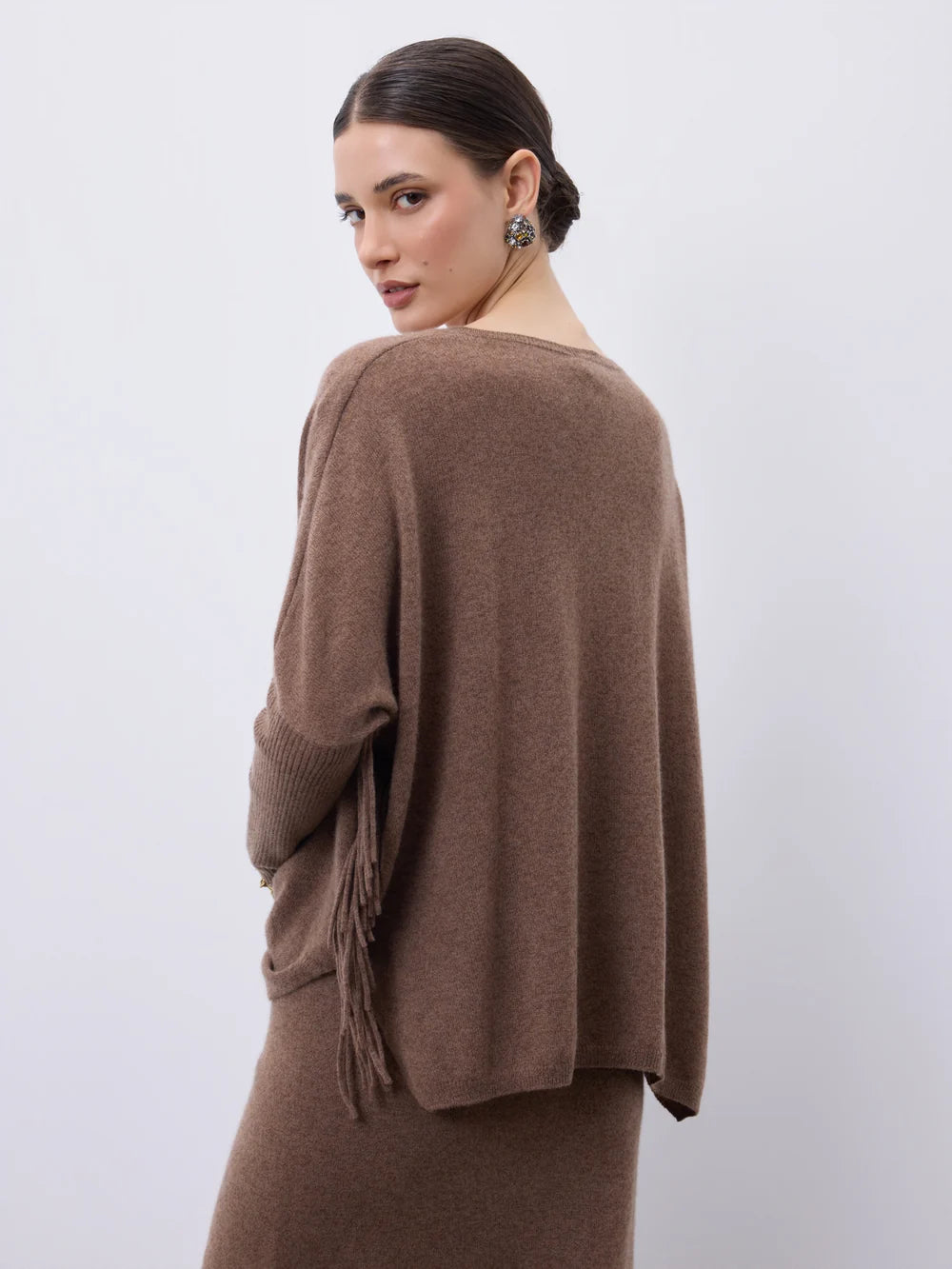 notshy pull poncho cachemire fenna frangé
