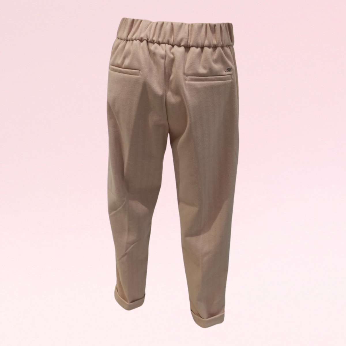 Mason's Pantalon Hiver Femme Rose Easy Jogger Chino À Motif Chevron Coupe Relaxed, pantalon hiver femme rose avec poches arrière passepoilées
