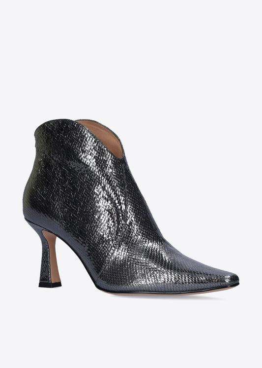 lola cruz bottine cuir argentée
