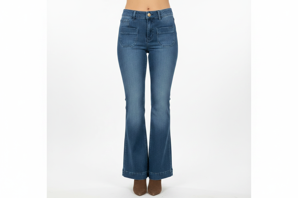 Découvrez le Jean Leni Flare en Denim, votre nouveau must-have pour un style moderne et élégant. Conçu pour s’adapter à toutes les morphologies, ce jean flare offre le parfait équilibre entre confort et élégance.