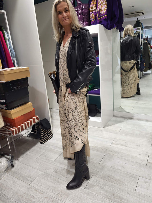 blouson perfecto en cuir d'agneau noir modèle BERNA style allemand