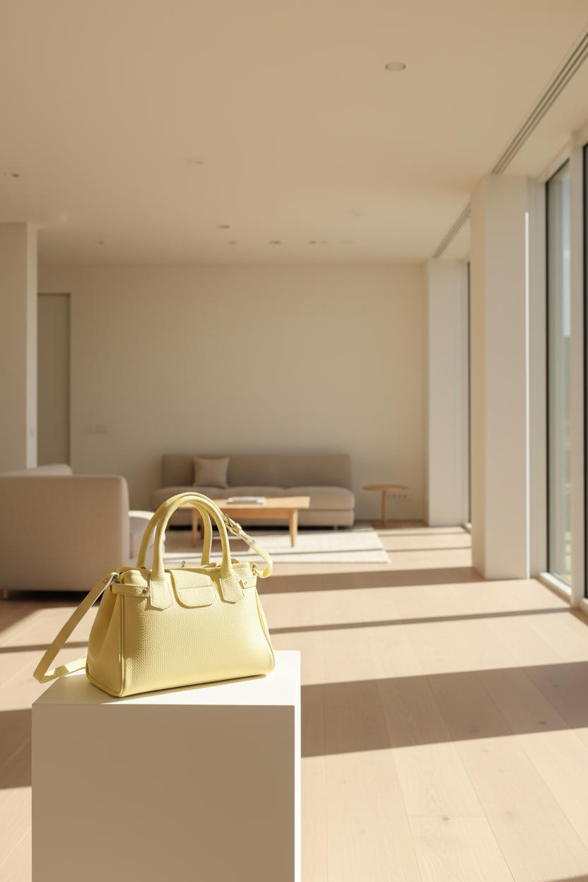 sac a main femme cuir grainé jaune canari modèle mini vendome 