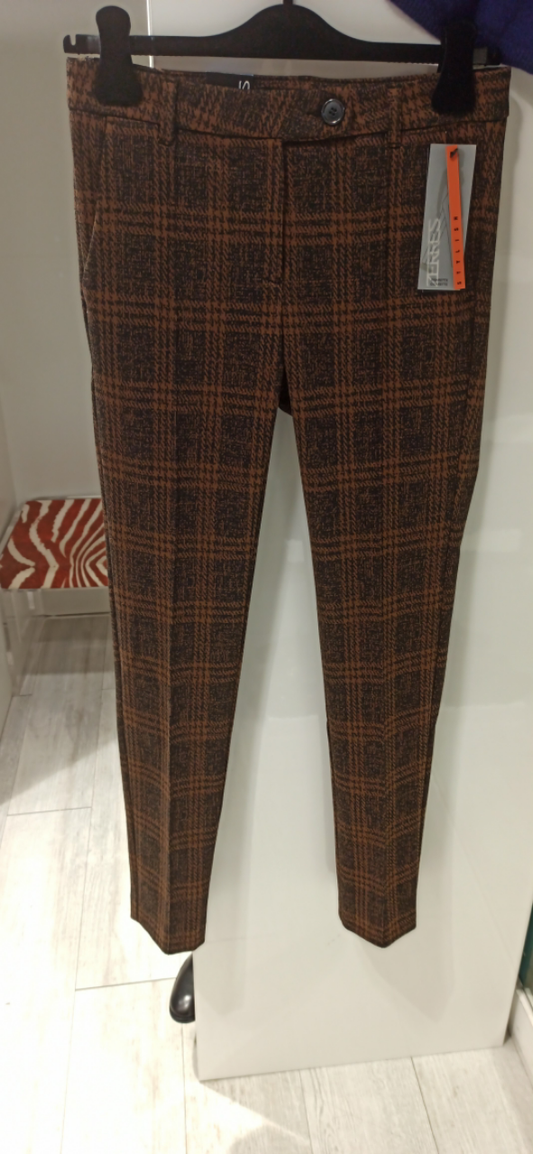 zerres pantalon écossais cacao