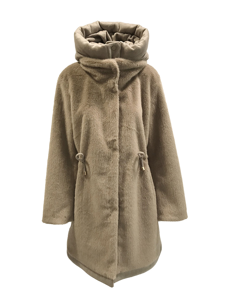 violanti Doudoune duffle coat blanche fausse fourrure