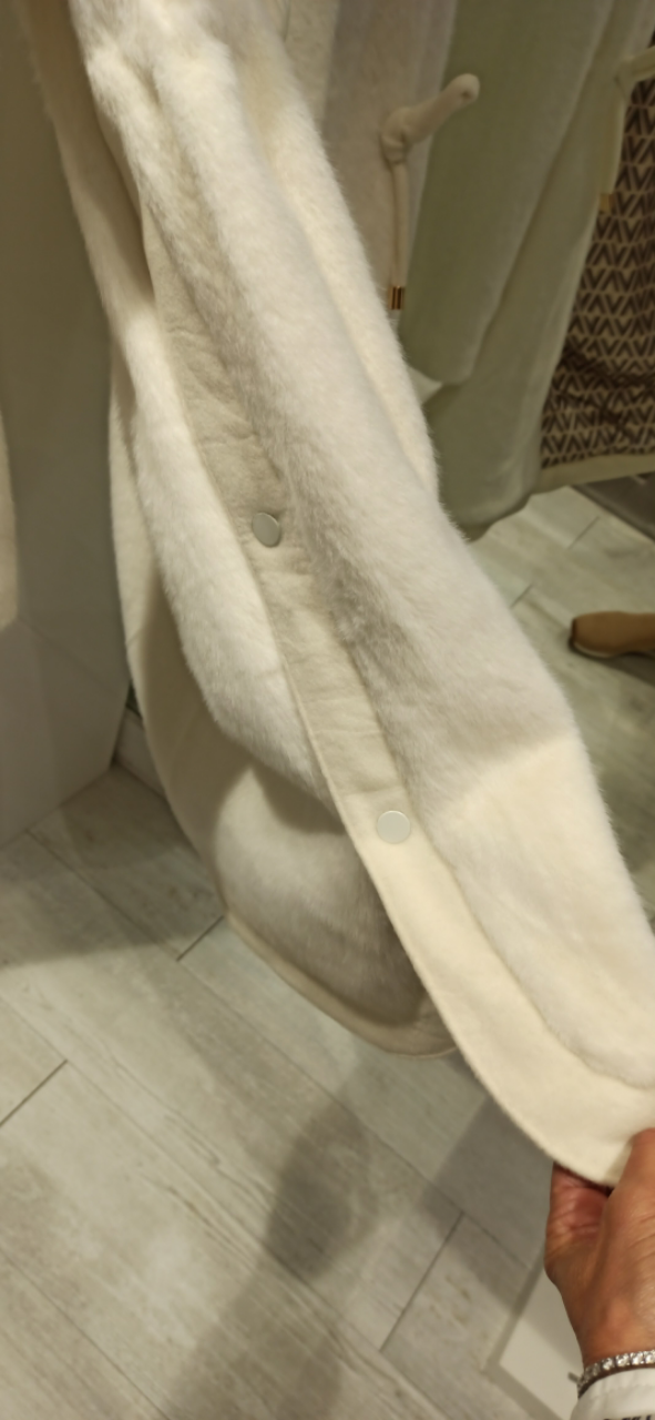 violanti Doudoune duffle coat blanche fausse fourrure