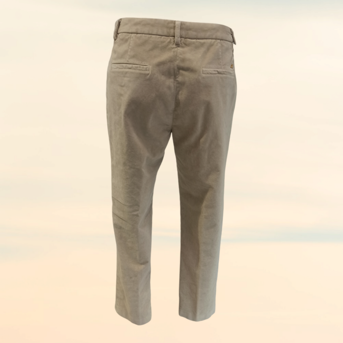 Pantalon Velours Beige En Velours Rasé, Coupe Droite Coton Stretch, Fermeture À Bouton – pantalon velours beige Mason’s, vue de face