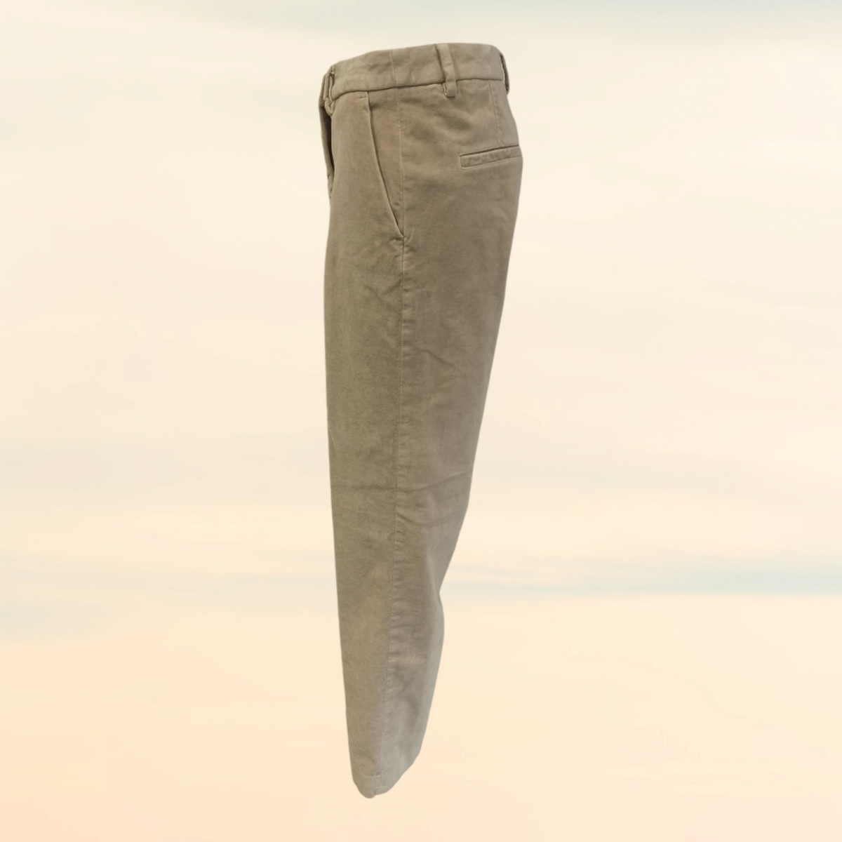 Pantalon Velours Beige En Velours Rasé, Coupe Droite Coton Stretch, Fermeture À Bouton – pantalon velours beige homme, détail de la coupe droite