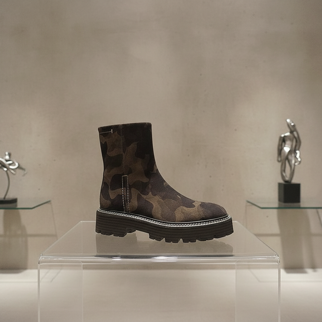 Boots camouflage style éditorial